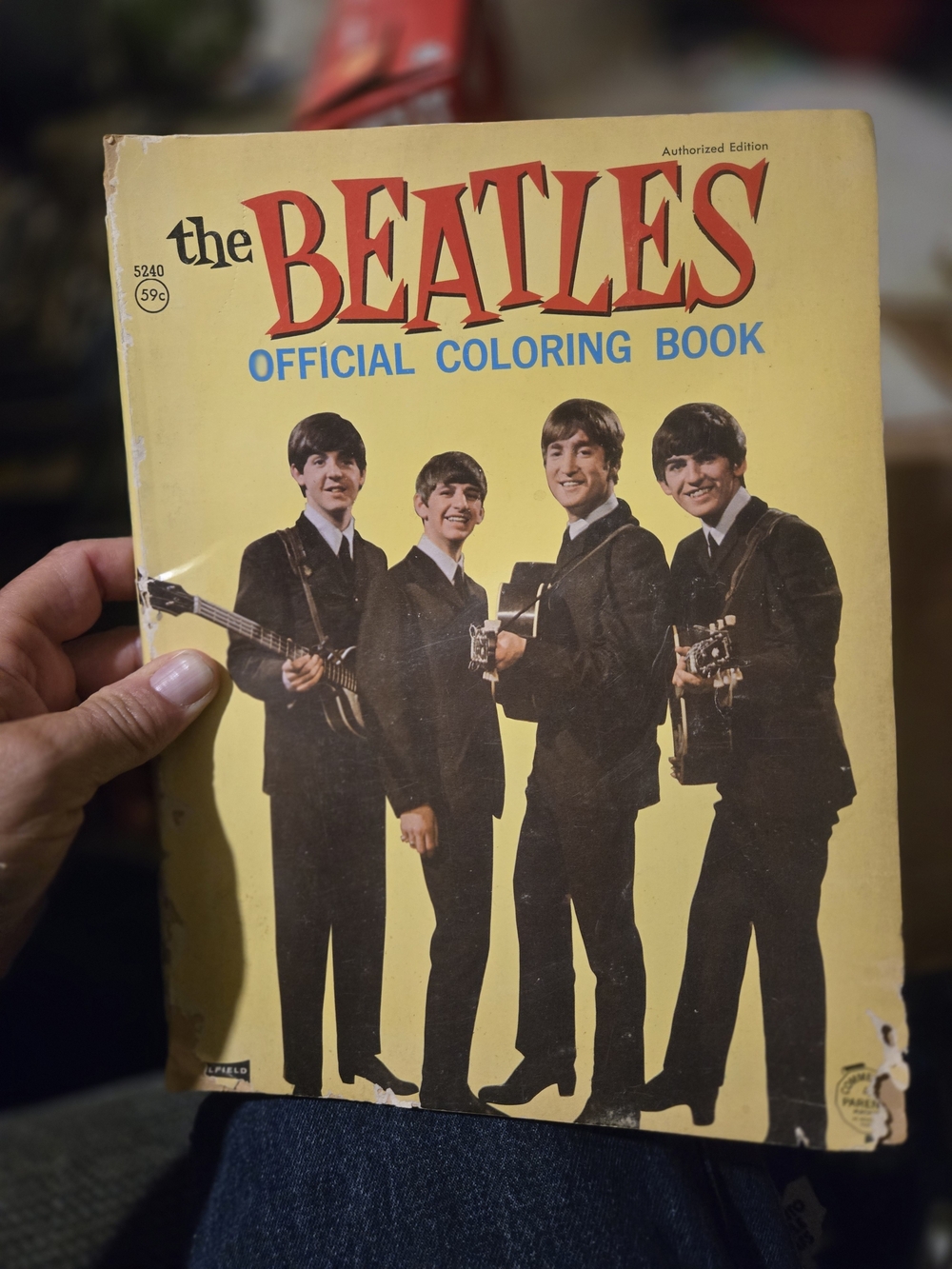 The Beatles Yellow Cover Coloring Book with Red Lettering